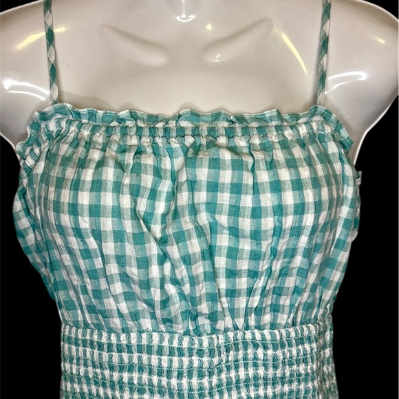 Women~American Eagle Outfitters~Blue green Gingham Smocked tank top~BNWT~SKU017 - Picture 5 of 9